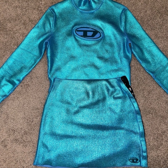 Diesel Ribbed Blue Metallic Set - Picture 2 of 3